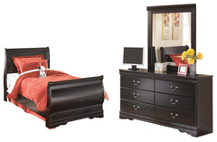Diamond Furniture - Ashley Furniture - Huey Vineyard Full Sleigh Bed with Dresser and Mirror - Full Sleigh Bed with Dresser and Mirror - B128B10