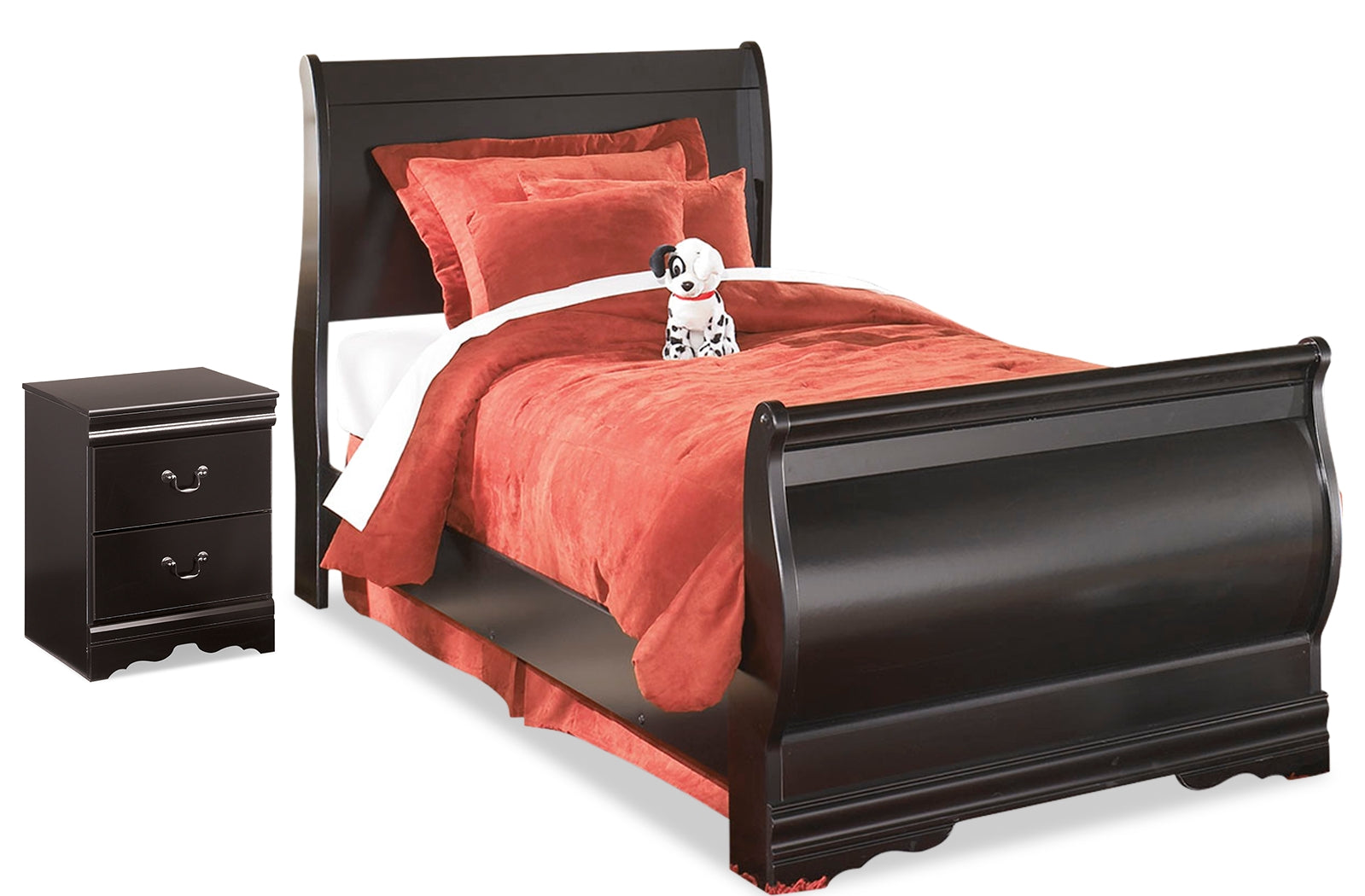 Diamond Furniture - Ashley Furniture - Huey Vineyard Twin Sleigh Bed and Nightstand - Twin Sleigh Bed and Nightstand - B128B41