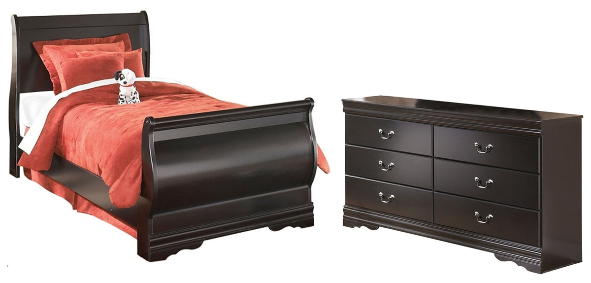 Diamond Furniture - Ashley Furniture - Huey Vineyard Twin Sleight Bed and Dresser - Twin Sleight Bed and Dresser - B128B43