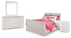 Diamond Furniture - Ashley Furniture - Anarasia Full Sleigh Bed with Dresser, Mirror and Nightstand - Full Sleigh Bed with Dresser, Mirror and Nightstand - B129B13