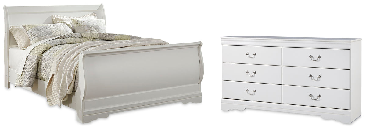 Diamond Furniture - Ashley Furniture - Anarasia Queen Sleigh Bed and Dresser - Queen Sleigh Bed and Dresser - B129B24