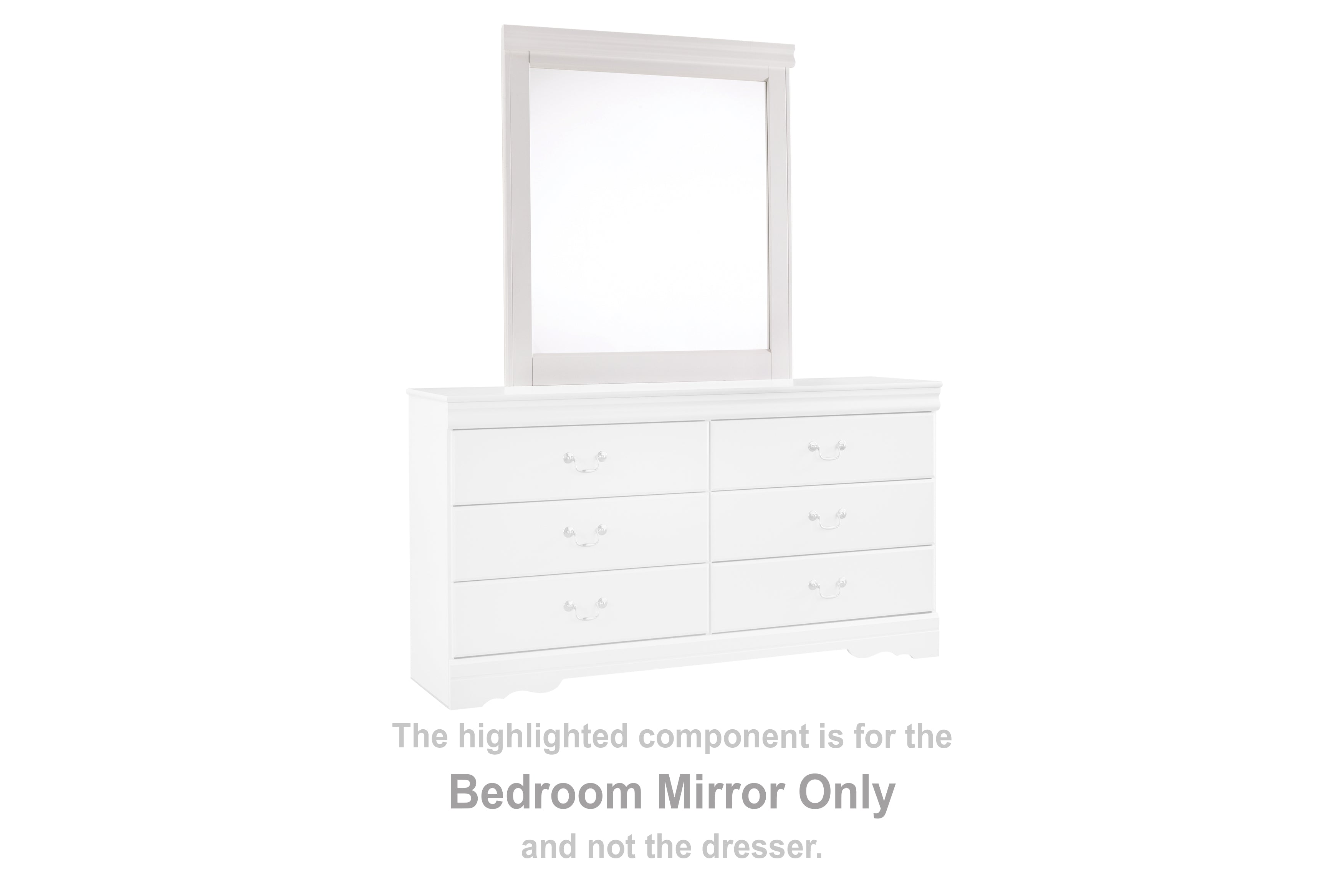 Diamond Furniture - Ashley Furniture - Anarasia Bedroom - Bedroom Mirror / White - B129-36