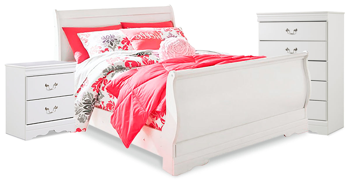 Diamond Furniture - Ashley Furniture - Anarasia Full Sleigh Bed, Chest and Nightstand - Full Sleigh Bed, Chest and Nightstand - B129B22