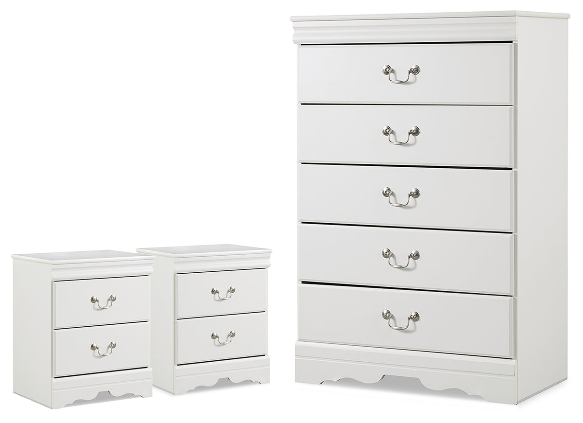 Diamond Furniture - Ashley Furniture - Anarasia Chest and 2 Nightstands - Chest and 2 Nightstands - B129B26