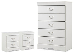 Diamond Furniture - Ashley Furniture - Anarasia Chest and 2 Nightstands - Chest and 2 Nightstands - B129B26