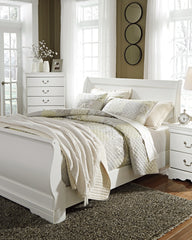 Diamond Furniture - Ashley Furniture - Anarasia Queen Sleigh Bed with Chest of Drawers and Nightstand - Queen Sleigh Bed with Chest of Drawers and Nightstand - B129B12