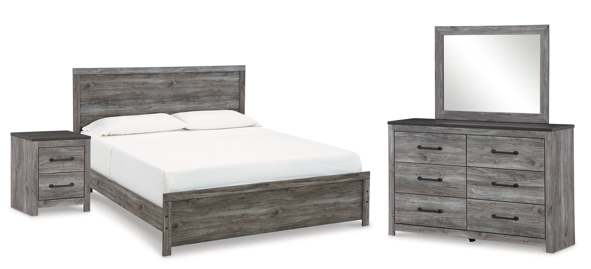 Diamond Furniture - Ashley Furniture - Bronyan King Panel Bed, Dresser, Mirror and Nightstand - King Panel Bed, Dresser, Mirror and Nightstand - B1290B9