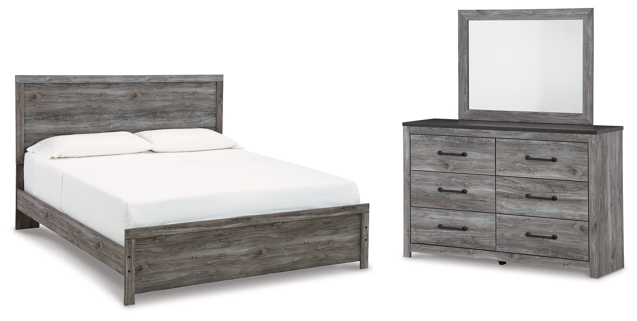 Diamond Furniture - Ashley Furniture - Bronyan King Panel Bed, Dresser and Mirror - King Panel Bed, Dresser and Mirror - B1290B7
