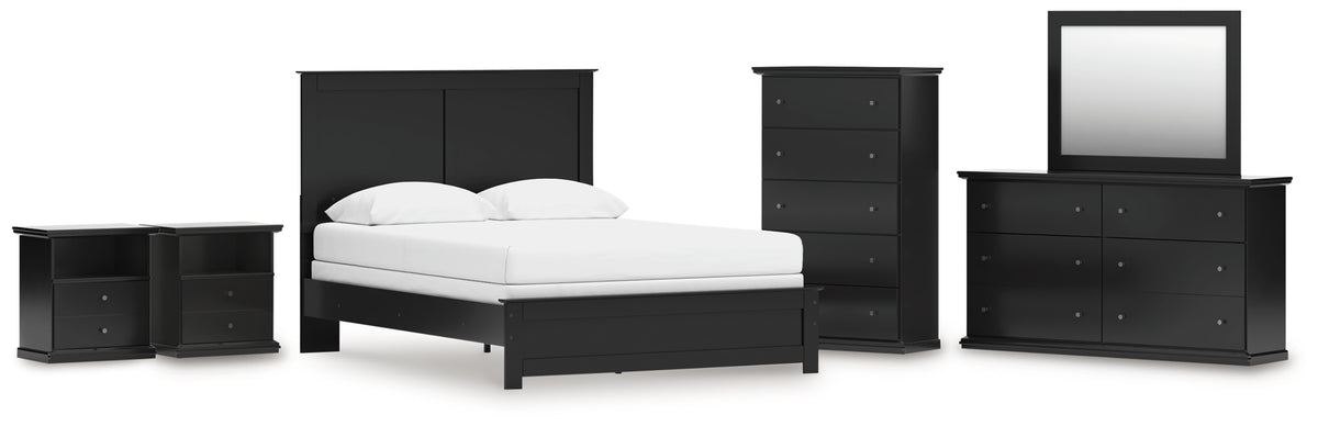 Diamond Furniture - Ashley Furniture - Maribel Queen Panel Bed, Dresser, Mirror, Chest and 2 Nightstands - Queen Panel Bed, Dresser, Mirror, Chest and 2 Nightstands - B138B76
