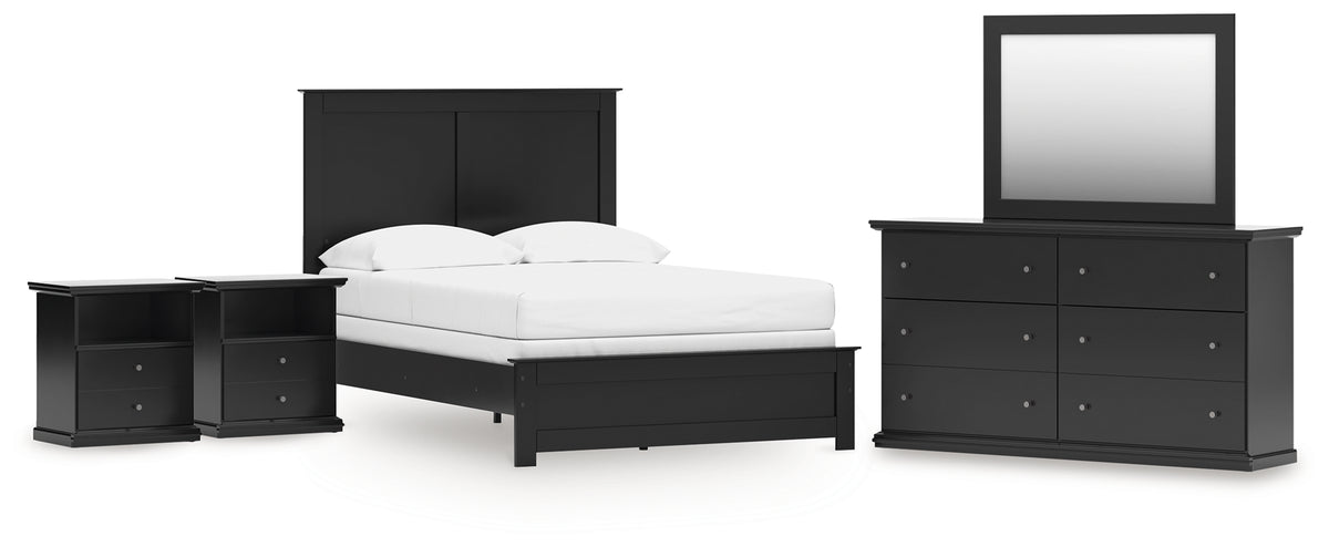 Diamond Furniture - Ashley Furniture - Maribel Full Panel Bed with Dresser, Mirror and 2 Nightstands - Full Panel Bed with Dresser, Mirror and 2 Nightstands - B138B77