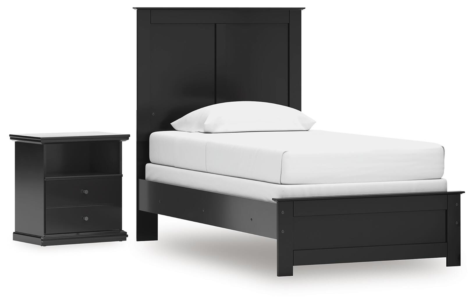 Diamond Furniture - Ashley Furniture - Maribel Twin Panel Bed and Nightstand - Twin Panel Bed and Nightstand - B138B84