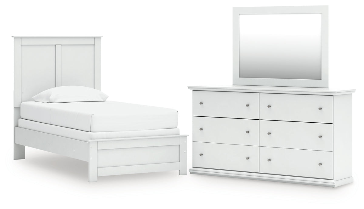 Diamond Furniture - Ashley Furniture - Bostwick Shoals Twin Panel Bed, Dresser and Mirror - Twin Panel Bed, Dresser and Mirror - B139B70