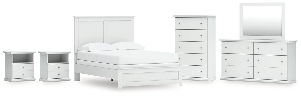 Diamond Furniture - Ashley Furniture - Bostwick Shoals Full Panel Bed, Dresser, Mirror, Chest, and 2 Nightstands - Full Panel Bed, Dresser, Mirror, Chest, and 2 Nightstands - B139B62