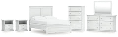 Diamond Furniture - Ashley Furniture - Bostwick Shoals Full Panel Bed, Dresser, Mirror, Chest, and 2 Nightstands - Full Panel Bed, Dresser, Mirror, Chest, and 2 Nightstands - B139B62