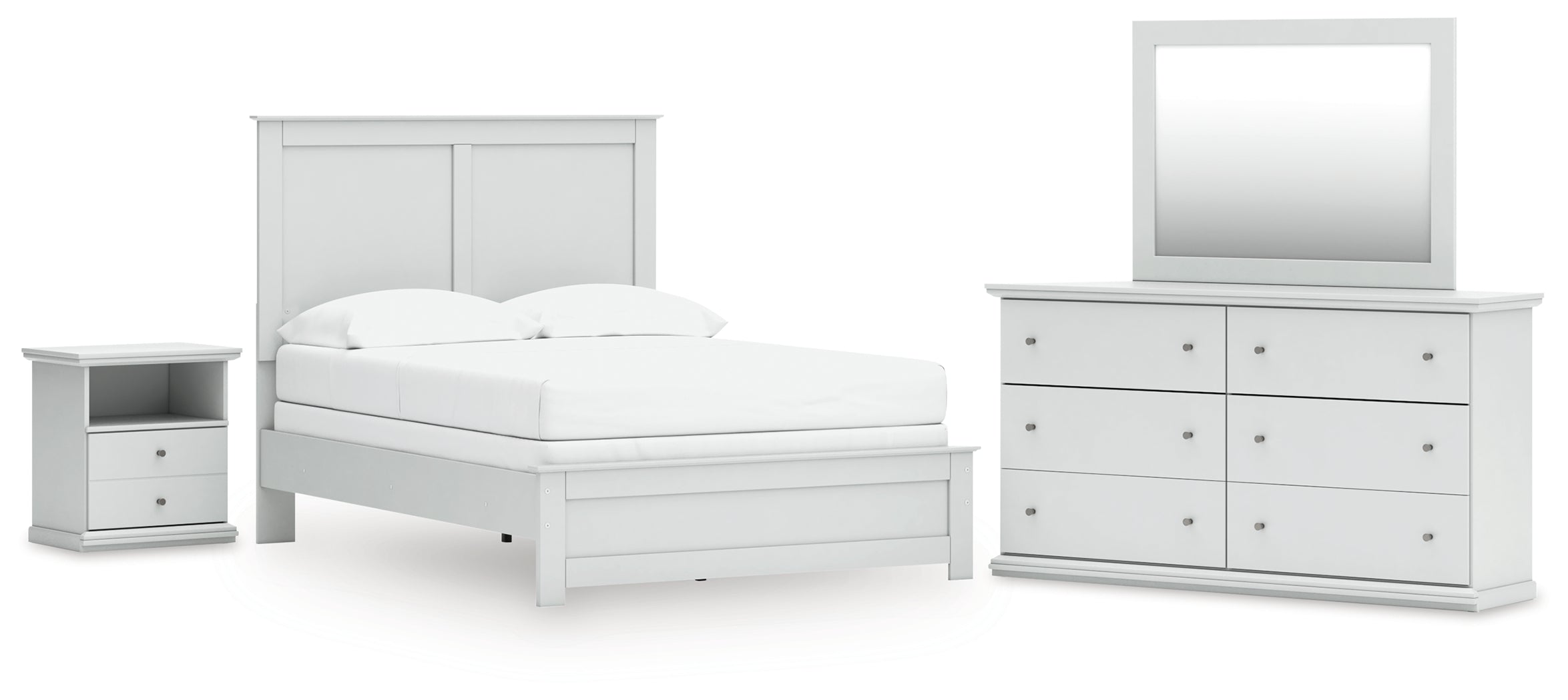 Diamond Furniture - Ashley Furniture - Bostwick Shoals Full Panel Bed, Dresser, Mirror and Nightstand - Full Panel Bed, Dresser, Mirror and Nightstand - B139B58