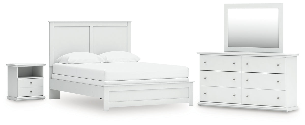 Diamond Furniture - Ashley Furniture - Bostwick Shoals Queen Panel Bed, Dresser, Mirror and Nightstand - Queen Panel Bed, Dresser, Mirror and Nightstand - B139B55