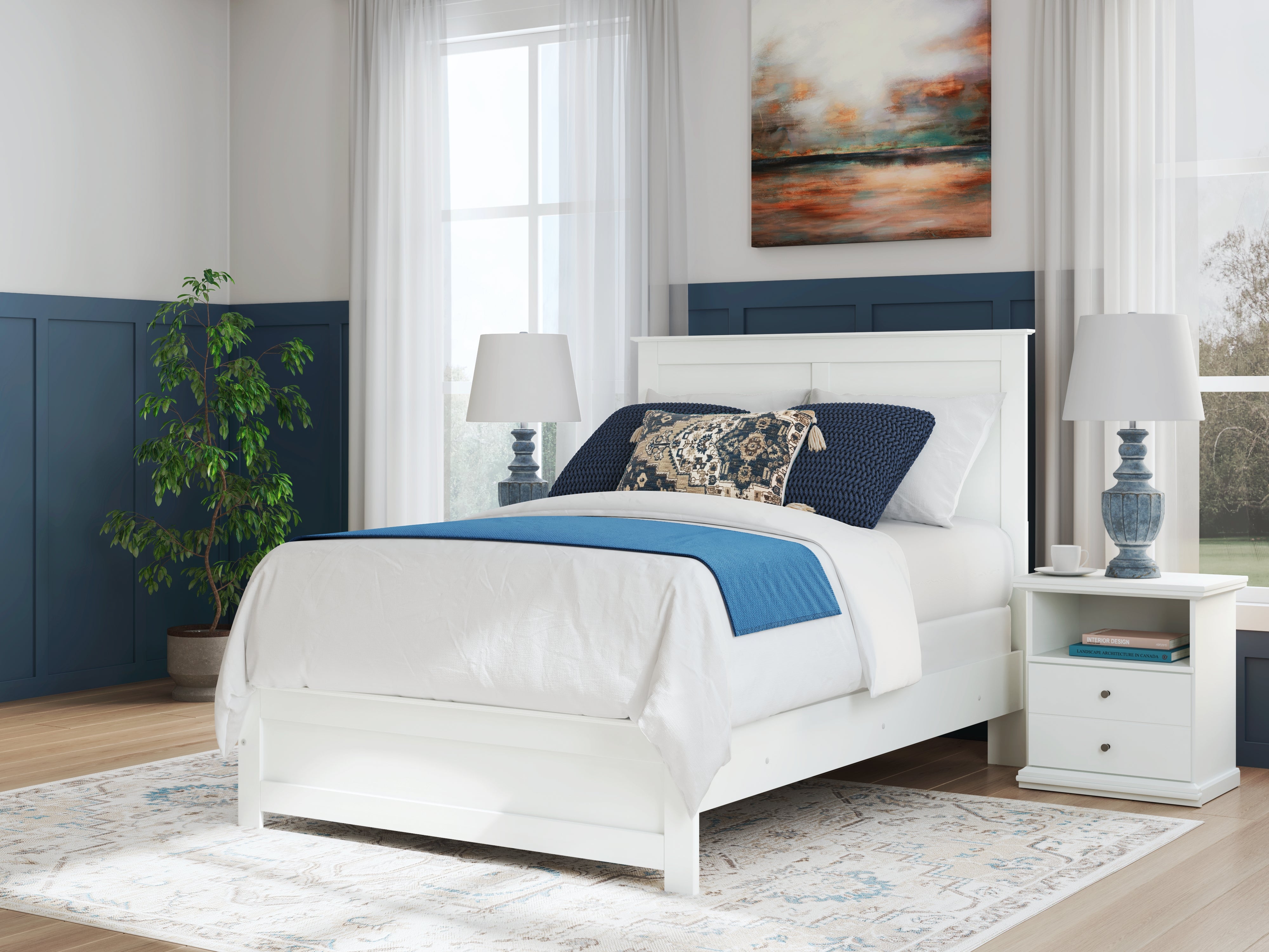 Diamond Furniture - Ashley Furniture - Bostwick Shoals Bedroom - Full Panel Bed / White - B139B42