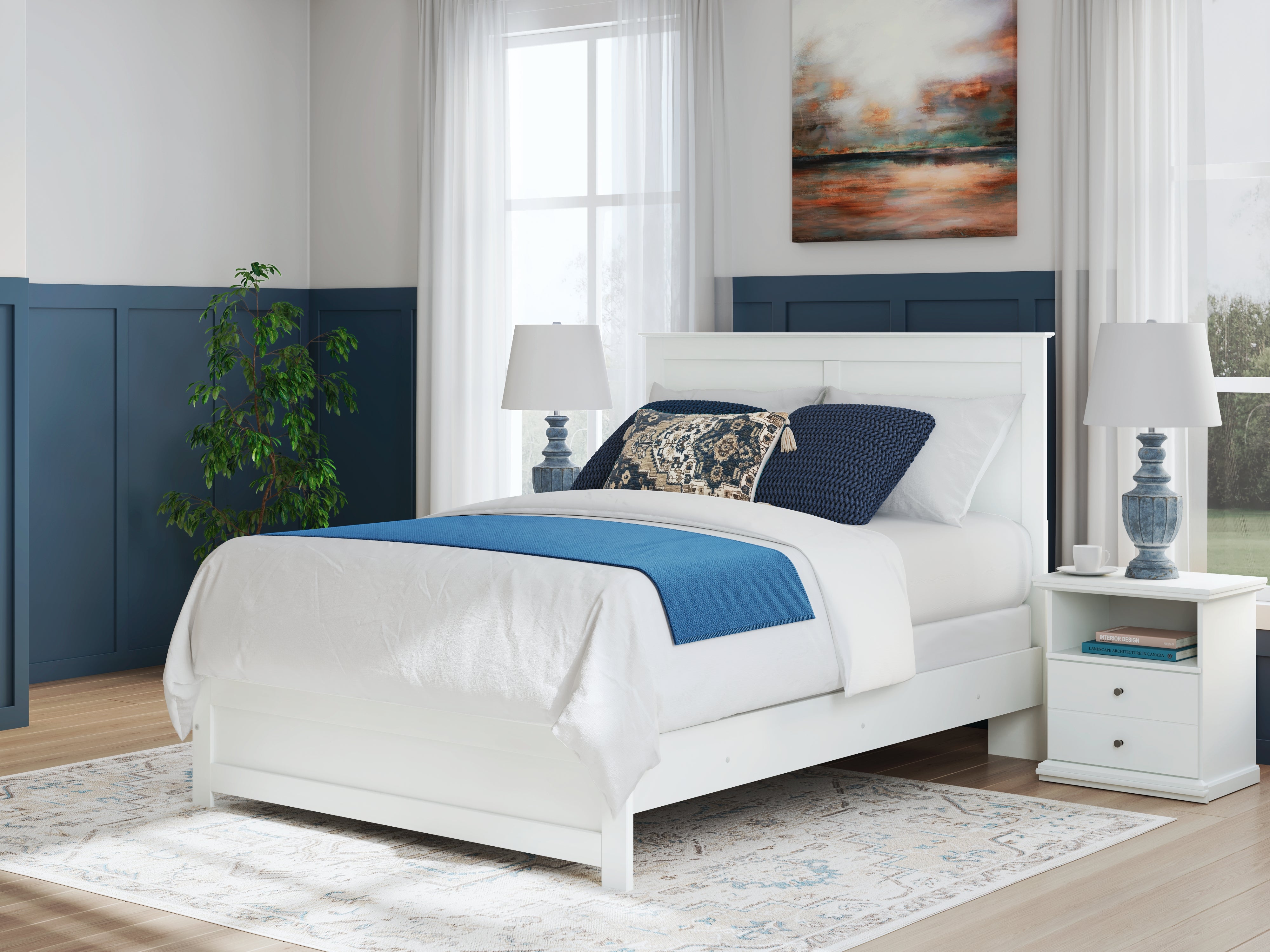 Diamond Furniture - Ashley Furniture - Bostwick Shoals Bedroom - Queen Panel Bed / White - B139B43