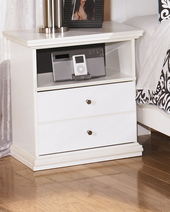Diamond Furniture - Ashley Furniture - Bostwick Shoals Bedroom - One Drawer Night Stand / White - B139-91