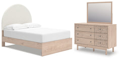 Diamond Furniture - Ashley Furniture - Arloster Full Upholstered Panel Bed, Dresser and Mirror - Full Upholstered Panel Bed, Dresser and Mirror - PCB1566B13