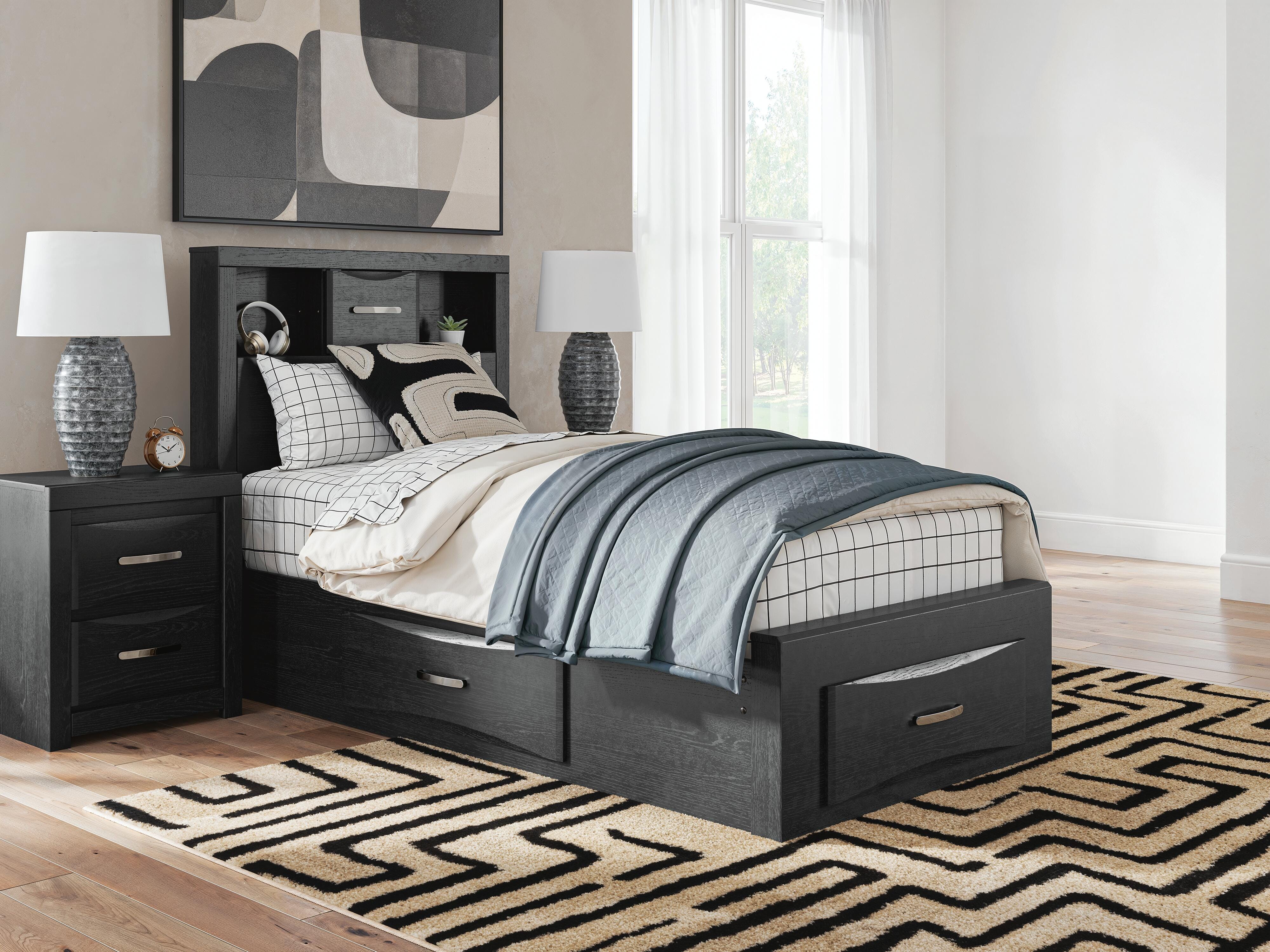 Diamond Furniture - Ashley Furniture - Stabotta Twin Bookcase Storage Bed - Twin Bookcase Storage Bed - PCB1755B14