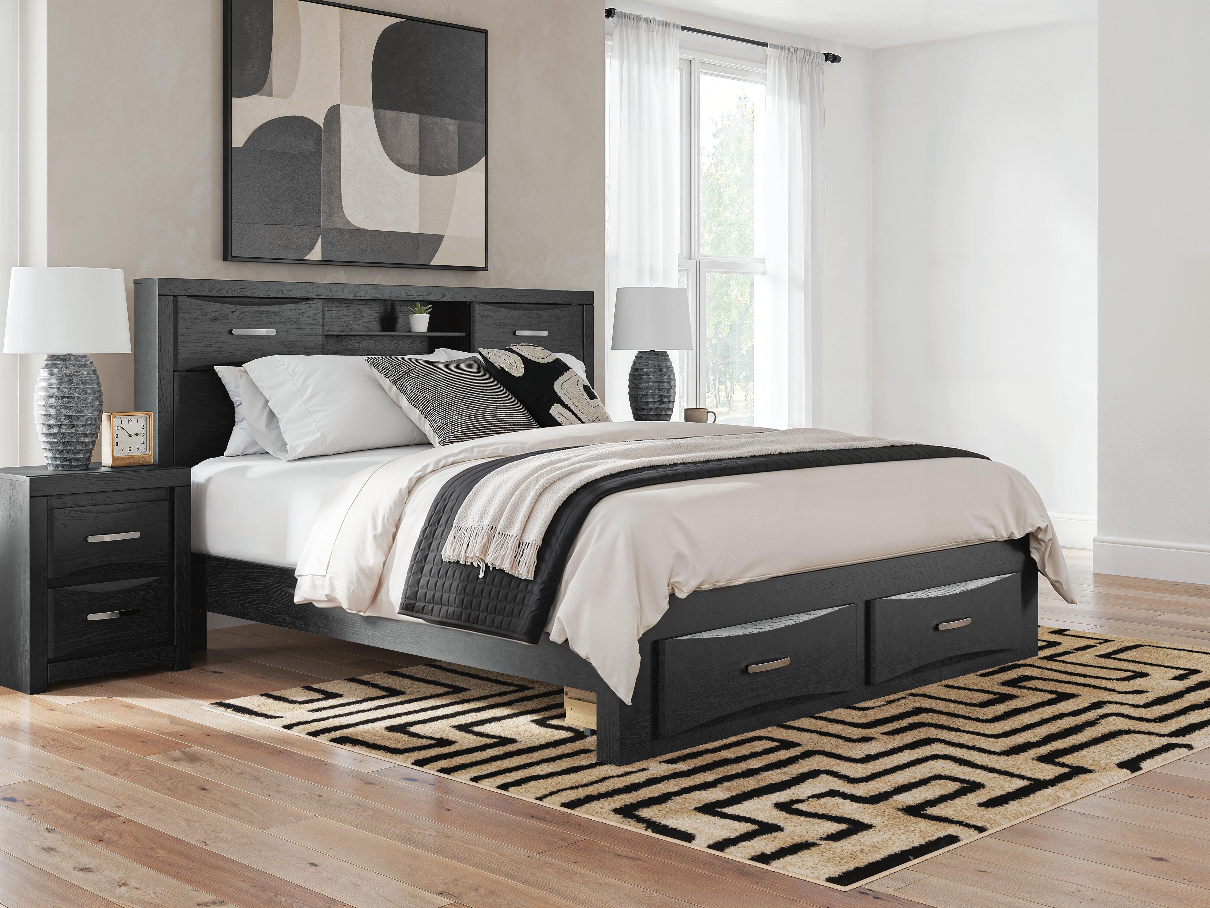 Diamond Furniture - Ashley Furniture - Stabotta King Bookcase Storage Bed - King Bookcase Storage Bed - PCB1755B10