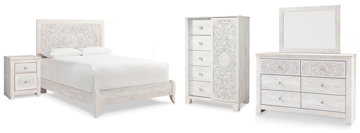 Diamond Furniture - Ashley Furniture - Paxberry Queen Panel Bed, Dresser, Mirror,  Chest and Nightstand - Queen Panel Bed, Dresser, Mirror,  Chest and Nightstand - B181B35