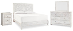 Diamond Furniture - Ashley Furniture - Paxberry King Panel Bed, Dresser, Mirror and Nightstand - King Panel Bed, Dresser, Mirror and Nightstand - B181B33