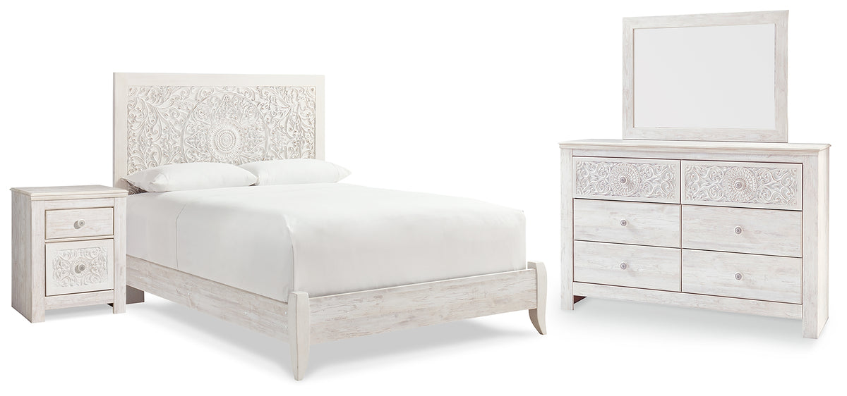 Diamond Furniture - Ashley Furniture - Paxberry Queen Panel Bed, Dresser, Mirror and Nightstand - Queen Panel Bed, Dresser, Mirror and Nightstand - B181B16