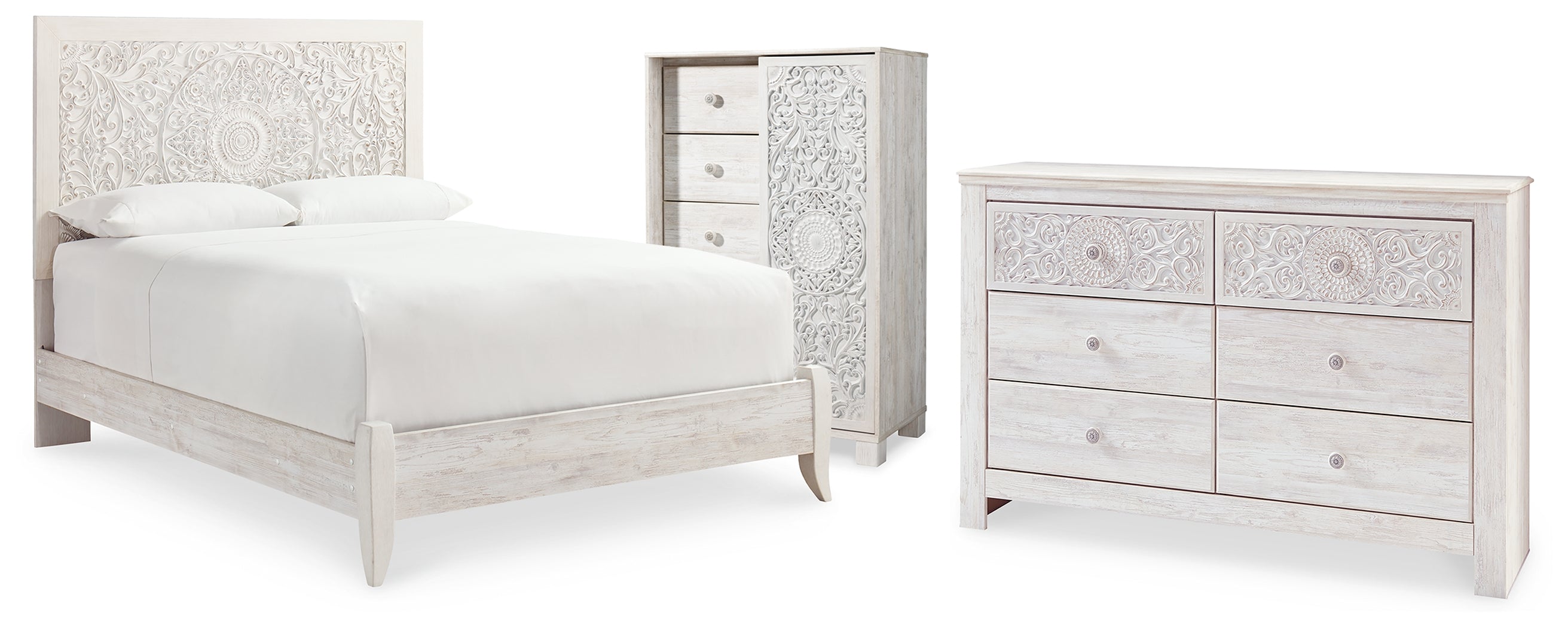 Diamond Furniture - Ashley Furniture - Paxberry Queen Panel Bed, Dresser and Chest - Queen Panel Bed, Dresser and Chest - B181B34