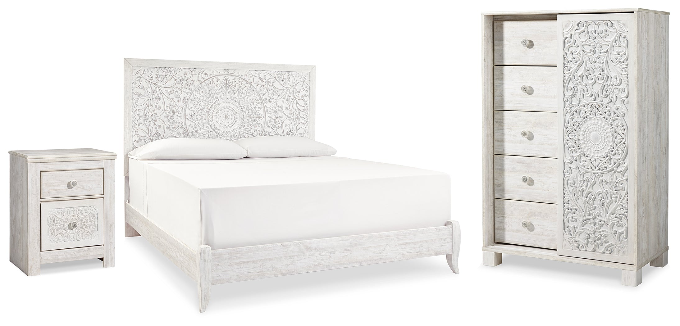 Diamond Furniture - Ashley Furniture - Paxberry King Panel Bed, Chest and Nightstand - King Panel Bed, Chest and Nightstand - B181B32