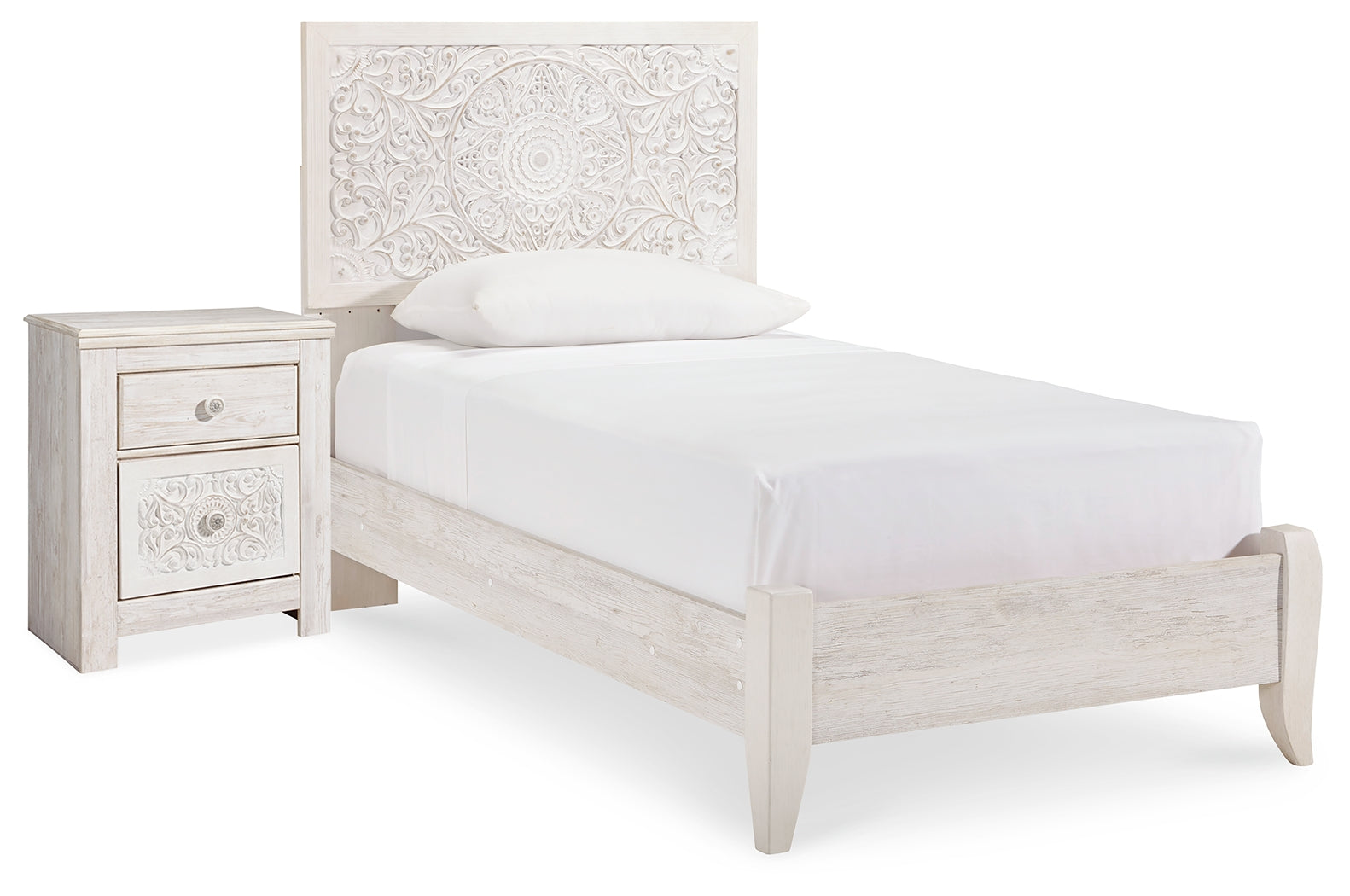 Diamond Furniture - Ashley Furniture - Paxberry Twin Panel Bed and Nightstand - Twin Panel Bed and Nightstand - B181B18