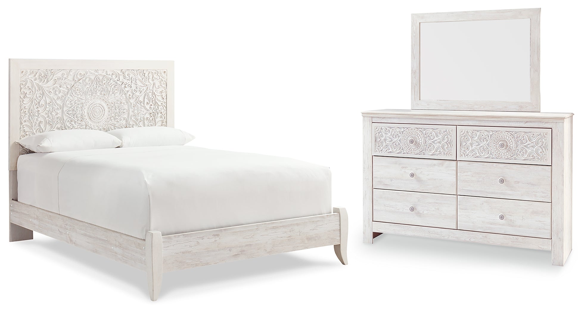 Diamond Furniture - Ashley Furniture - Paxberry Queen Panel Bed, Dresser and Mirror - Queen Panel Bed, Dresser and Mirror - B181B15