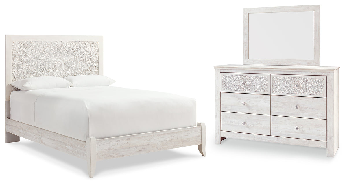 Diamond Furniture - Ashley Furniture - Paxberry Queen Panel Bed, Dresser and Mirror - Queen Panel Bed, Dresser and Mirror - B181B15