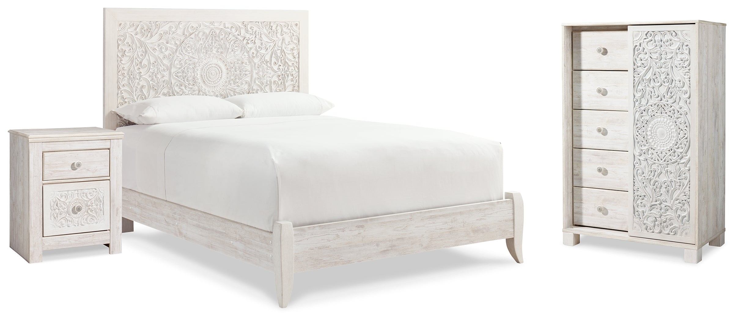 Diamond Furniture - Ashley Furniture - Paxberry Queen Panel Bed, Chest and Nightstand - Queen Panel Bed, Chest and Nightstand - B181B28