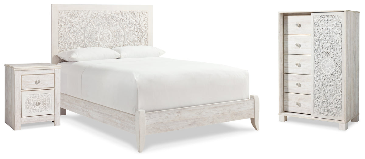 Diamond Furniture - Ashley Furniture - Paxberry Queen Panel Bed, Chest and Nightstand - Queen Panel Bed, Chest and Nightstand - B181B28