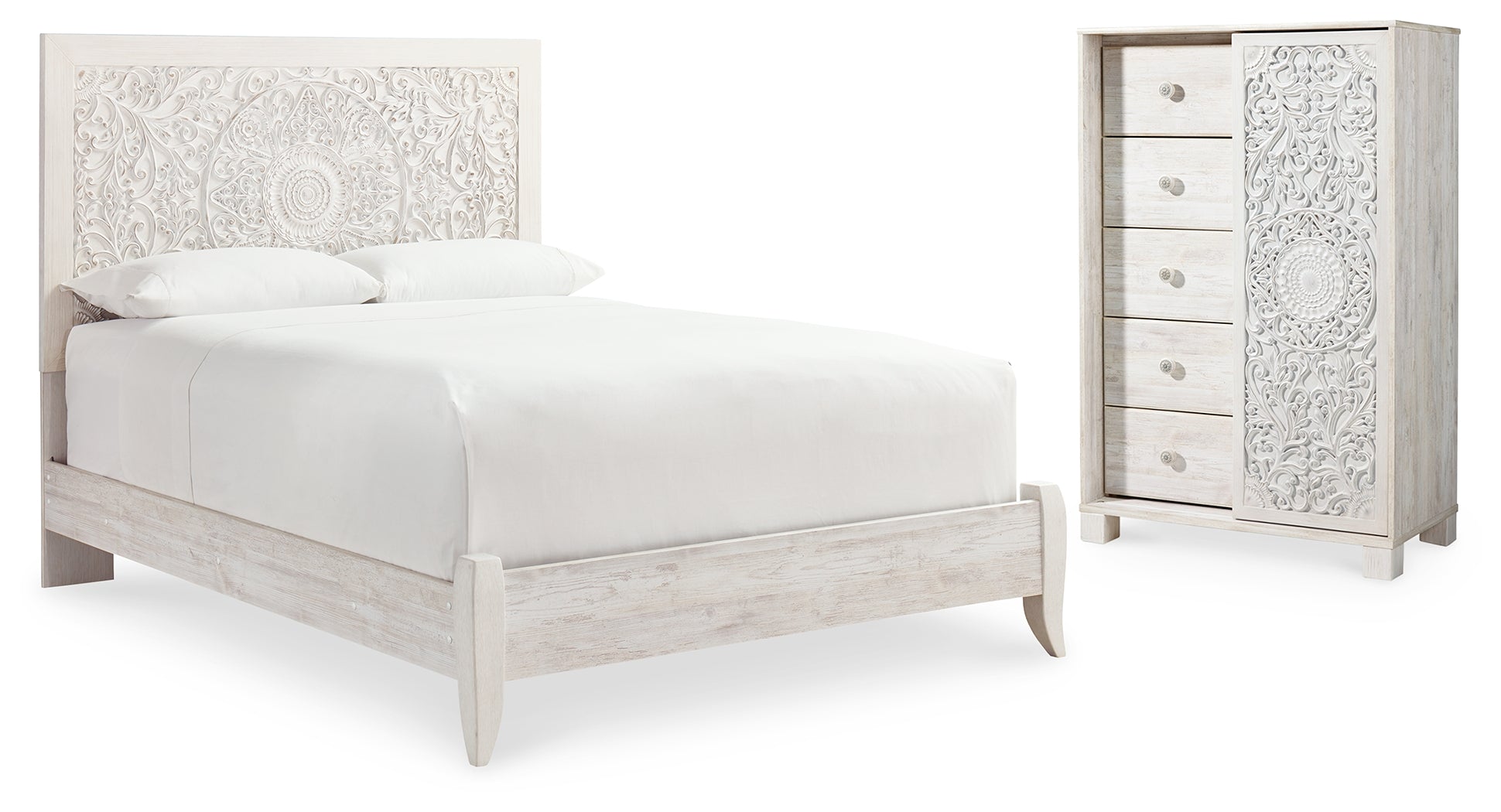 Diamond Furniture - Ashley Furniture - Paxberry Queen Panel Bed and Chest - Queen Panel Bed and Chest - B181B21
