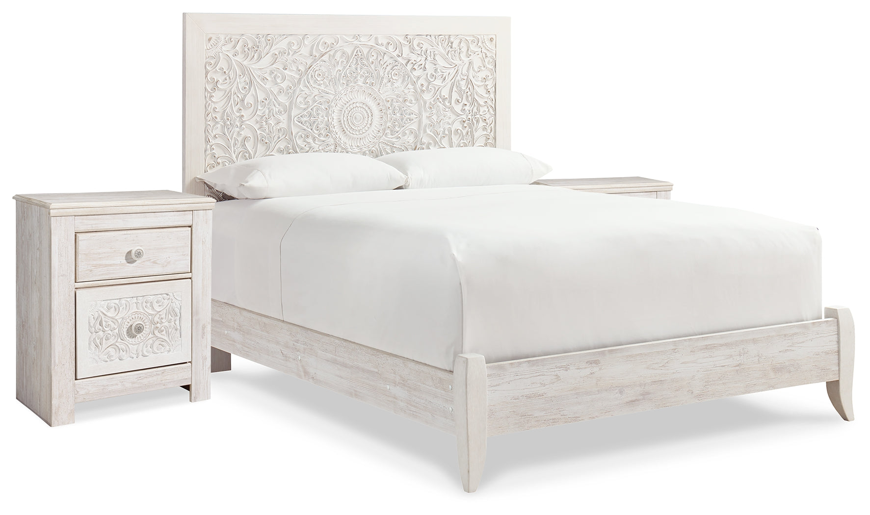 Diamond Furniture - Ashley Furniture - Paxberry Queen Panel Bed and 2 Nightstands - Queen Panel Bed and 2 Nightstands - B181B30