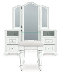 Diamond Furniture - Ashley Furniture - Kozlani Vanity, Mirror and Stool - Vanity, Mirror and Stool - PCB1819B11