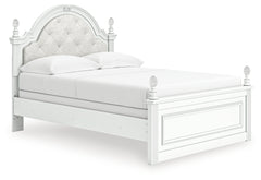 Kozlani Full Upholstered Panel Bed, Dresser and Mirror