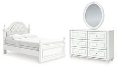 Diamond Furniture - Ashley Furniture - Kozlani Full Upholstered Panel Bed, Dresser and Mirror - Full Upholstered Panel Bed, Dresser and Mirror - PCB1819B15