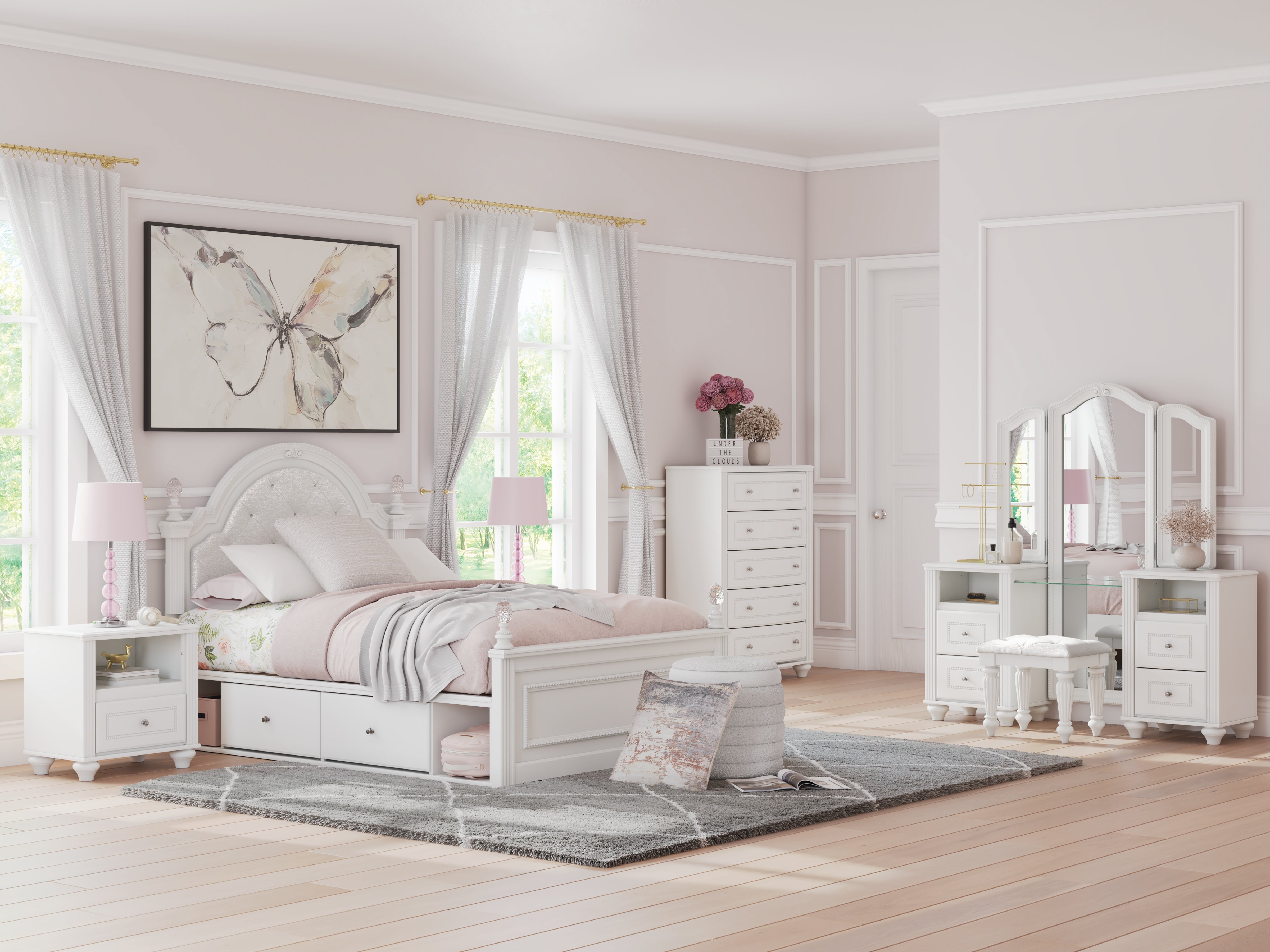 Diamond Furniture - Ashley Furniture - Kozlani Bedroom - One Drawer Night Stand / White - PCB1819-91