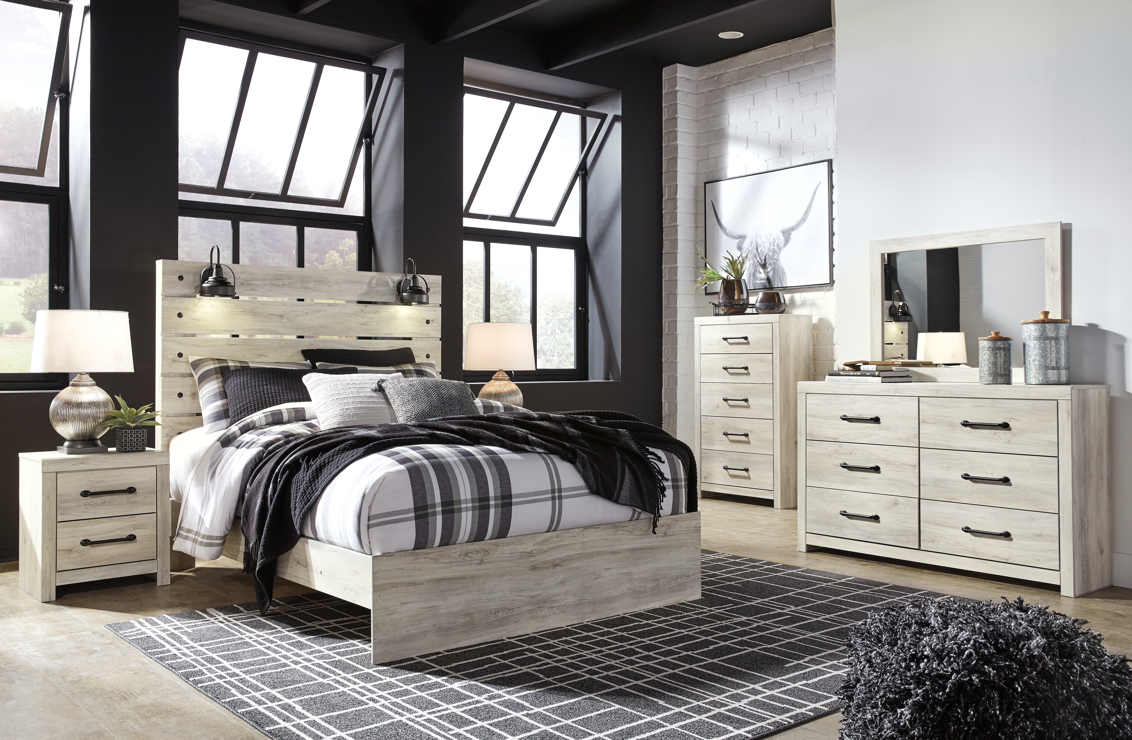 Diamond Furniture - Ashley Furniture - Cambeck Queen Panel Bed, Dresser, Mirror, Chest and Nightstand - Queen Panel Bed, Dresser, Mirror, Chest and Nightstand - B192B97
