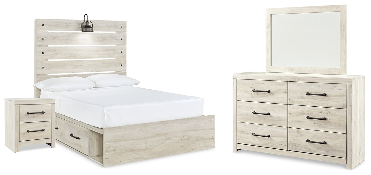 Diamond Furniture - Ashley Furniture - Cambeck Full Panel Bed with Storage, Dresser, Mirror and Nightstand - Full Panel Bed with Storage, Dresser, Mirror and Nightstand - B192B116