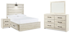 Diamond Furniture - Ashley Furniture - Cambeck Full Panel Bed with Storage, Dresser, Mirror and Nightstand - Full Panel Bed with Storage, Dresser, Mirror and Nightstand - B192B116