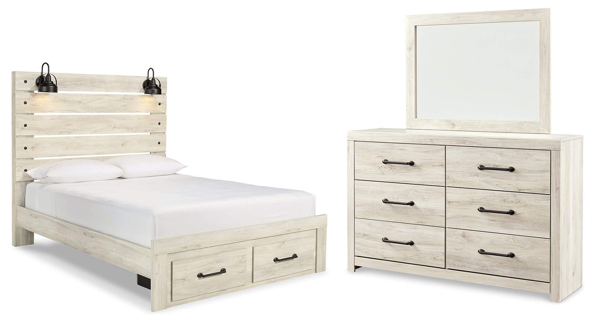 Diamond Furniture - Ashley Furniture - Cambeck Queen Panel Storage Bed, Dresser and Mirror - Queen Panel Storage Bed, Dresser and Mirror - B192B62