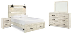 Diamond Furniture - Ashley Furniture - Cambeck Queen Panel Storage Bed, Dresser, Mirror and Nightstand - Queen Panel Storage Bed, Dresser, Mirror and Nightstand - B192B74