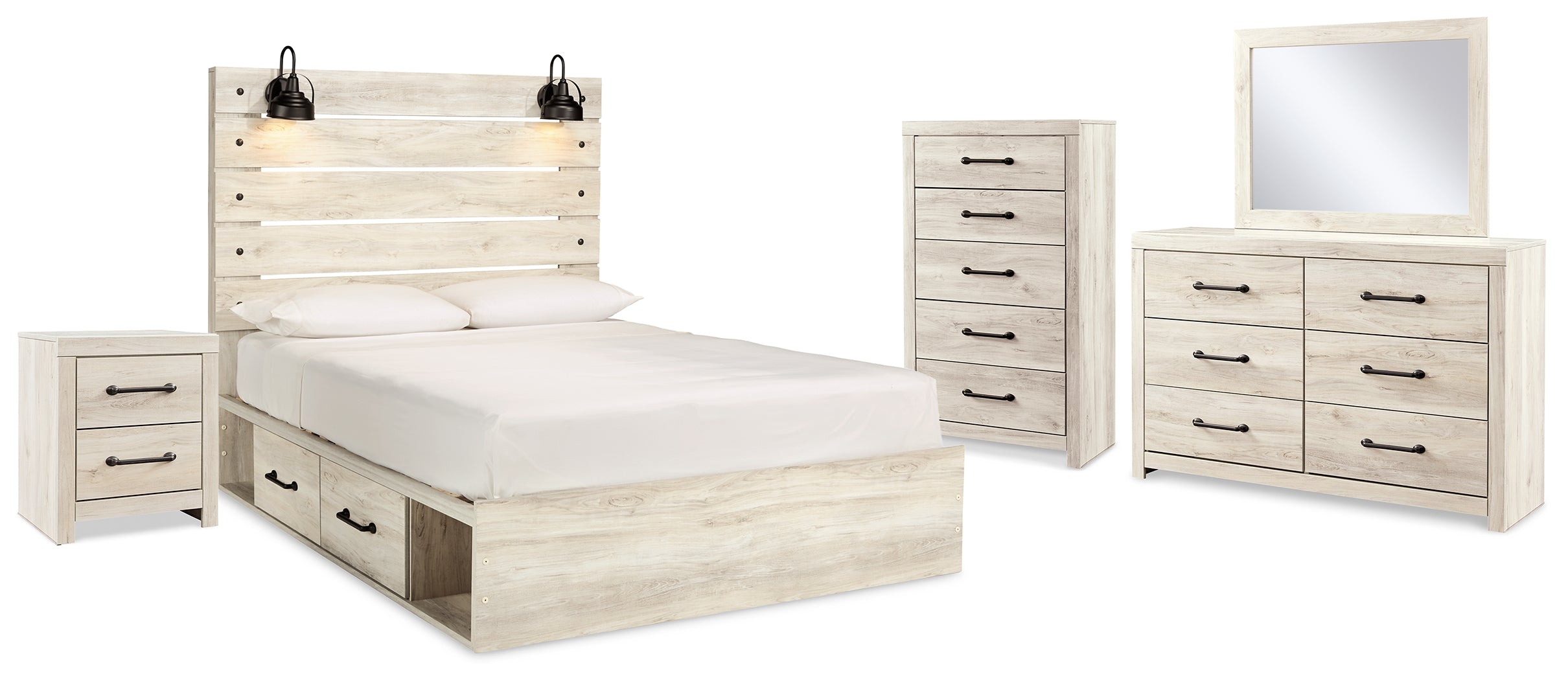 Diamond Furniture - Ashley Furniture - Cambeck Queen Panel Storage Bed, Dresser, Mirror, Chest and Nightstand - Queen Panel Storage Bed, Dresser, Mirror, Chest and Nightstand - B192B93