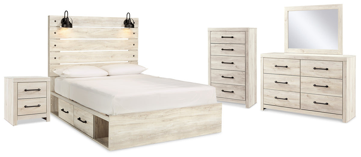 Diamond Furniture - Ashley Furniture - Cambeck Queen Panel Storage Bed, Dresser, Mirror, Chest and Nightstand - Queen Panel Storage Bed, Dresser, Mirror, Chest and Nightstand - B192B93