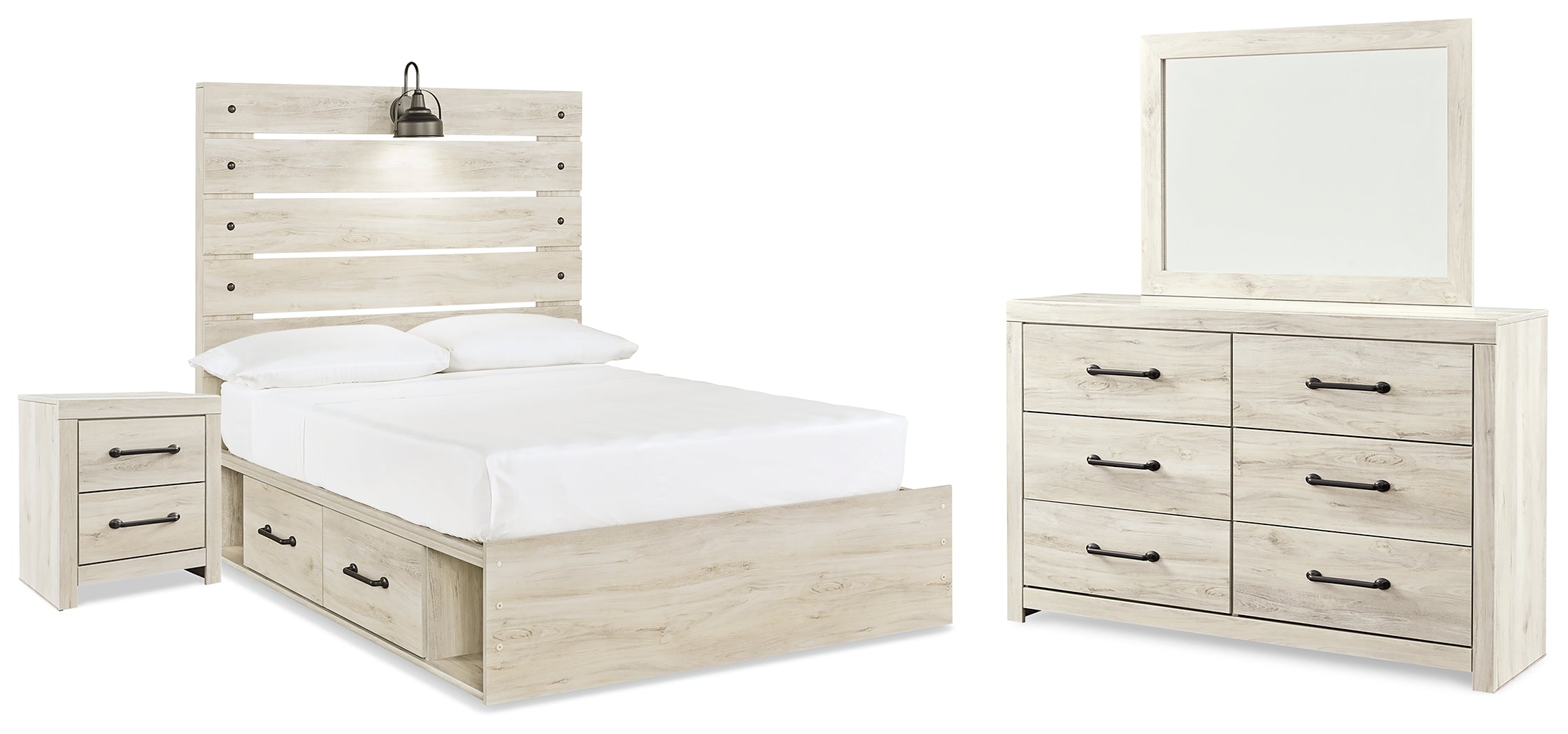 Diamond Furniture - Ashley Furniture - Cambeck Full Panel Storage Bed, Dresser, Mirror and Nightstand - Full Panel Storage Bed, Dresser, Mirror and Nightstand - B192B89
